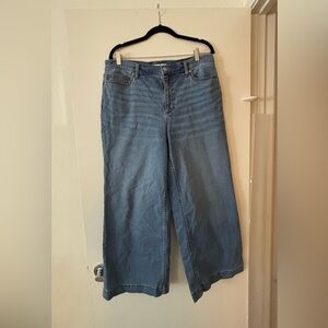 Lands' End Blue Wide Leg Jeans